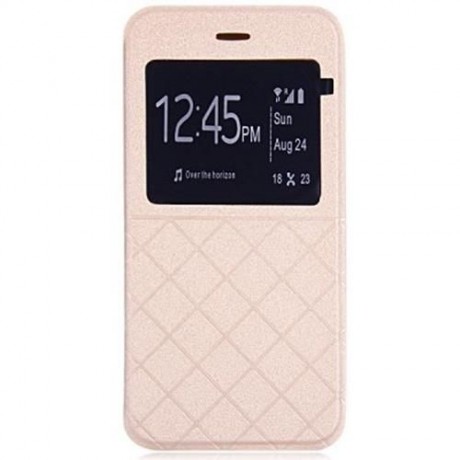 COVER CASE WITH STAND AND VIEW WINDOW FOR IPHONE 6 BLACK (CHAMPAGNE GOLD)