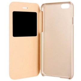 COVER CASE WITH STAND AND VIEW WINDOW FOR IPHONE 6 BLACK (CHAMPAGNE GOLD)