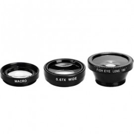 Minismile 3-in-1 Fisheye and Wide Angle and Macro Phone Camera Lens Kit for iPhone X / 8 P