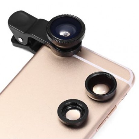 Minismile 3-in-1 Fisheye and Wide Angle and Macro Phone Camera Lens Kit for iPhone X / 8 P