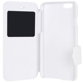 PLASTIC AND ARTIFICIAL LEATHER STRIPE PATTERN COVER CASE WITH STAND AND VIEW WINDOW FOR IP