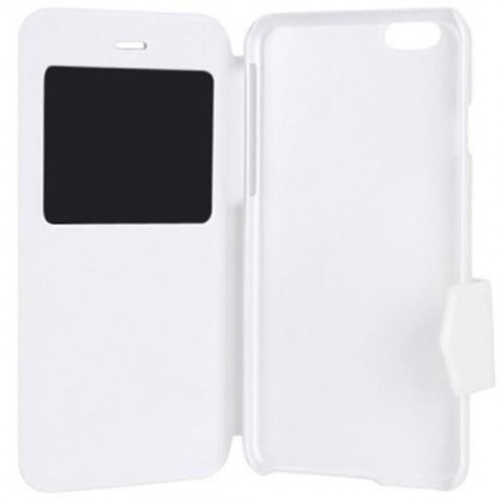 PLASTIC AND ARTIFICIAL LEATHER STRIPE PATTERN COVER CASE WITH STAND AND VIEW WINDOW FOR IP