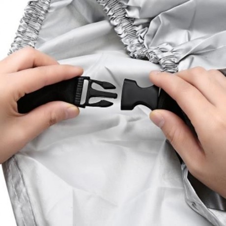 LEISE OUTDOOR 190T POLYESTER TAFFETA MOTORCYCLE COVER (SILVER)