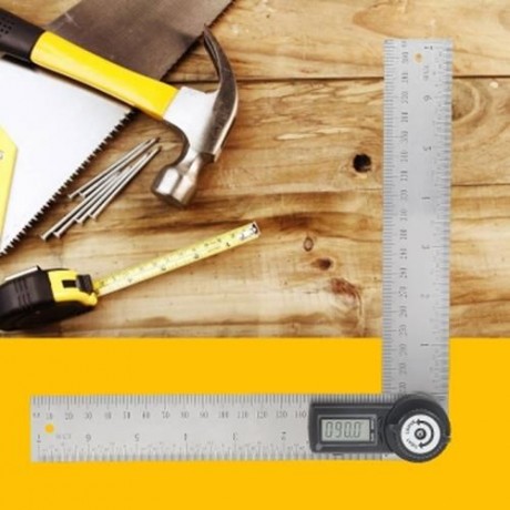STAINLESS STEEL DIGITAL DISPLAY ANGLE RULER (GRAY)