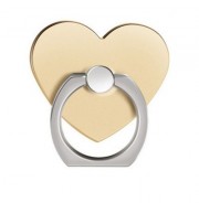 360 Degree Rotating Heart Shape Cell Phone Finger Ring Holder Stand (GOLDEN)