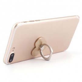 360 Degree Rotating Heart Shape Cell Phone Finger Ring Holder Stand (GOLDEN)