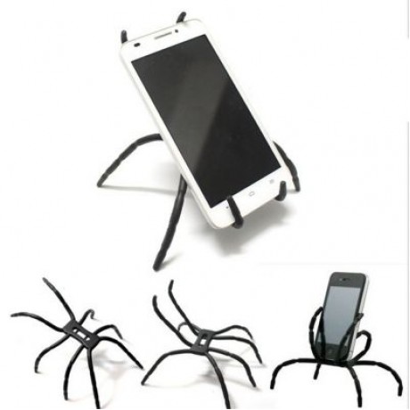 Multi-Function Portable Spider Flexible Grip Holder for Smartphones and Tablets (BLACK)