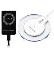 Minismile K9 Crystal Style Ultra-thin Qi Standard Wireless Charger Pad Adapter with Type-C