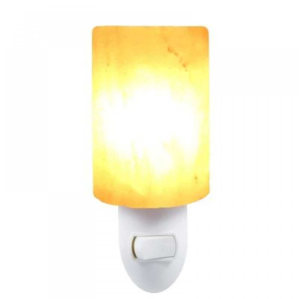 Cylindrical Shaped Salt Rock Lamp Crystal Night Light (ORANGE)