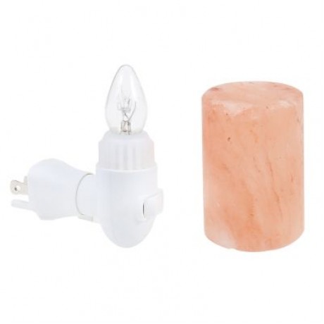 Cylindrical Shaped Salt Rock Lamp Crystal Night Light (ORANGE)