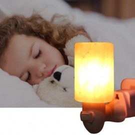 Cylindrical Shaped Salt Rock Lamp Crystal Night Light (ORANGE)