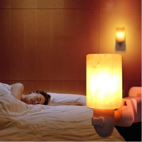 Cylindrical Shaped Salt Rock Lamp Crystal Night Light (ORANGE)