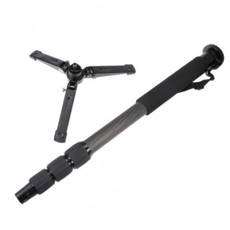 Three Feet Support Stand Carbon Fiber Tripod Monopod (BLACK)