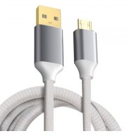 USB 2.0 Micro USB Cable Android Charger 24K Gold Plated Braided 2.4A Fast Sync and Chargin