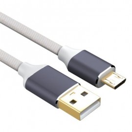 USB 2.0 Micro USB Cable Android Charger 24K Gold Plated Braided 2.4A Fast Sync and Chargin