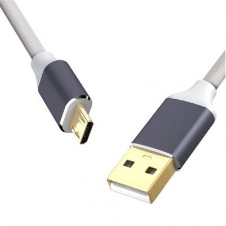 USB 2.0 Micro USB Cable Android Charger 24K Gold Plated Braided 2.4A Fast Sync and Chargin