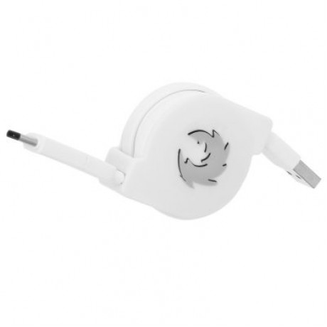 Cwxuan Micro USB and Type-C Combo Male to USB 2.0 Male Retractable Data Charging Cable (WH