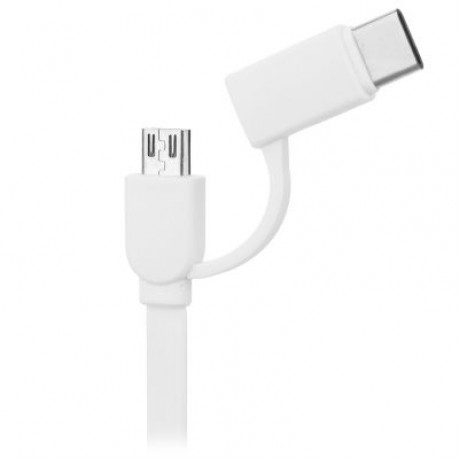 Cwxuan Micro USB and Type-C Combo Male to USB 2.0 Male Retractable Data Charging Cable (WH
