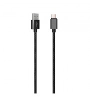 1Meter Nylon Braid Type-C USB Cable Output 2.0A Fast Charge Wire (BLACK)