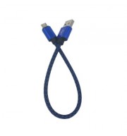 25CM Nylon Micro USB Cable Output 2.4A Fast Charge Wire (BLUE)