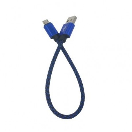 25CM Nylon Micro USB Cable Output 2.4A Fast Charge Wire (BLUE)
