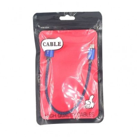 25CM Nylon Micro USB Cable Output 2.4A Fast Charge Wire (BLUE)
