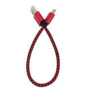 25CM Nylon Braid Type-C USB Cable Output 2.4A Fast Charge Wire (RED)