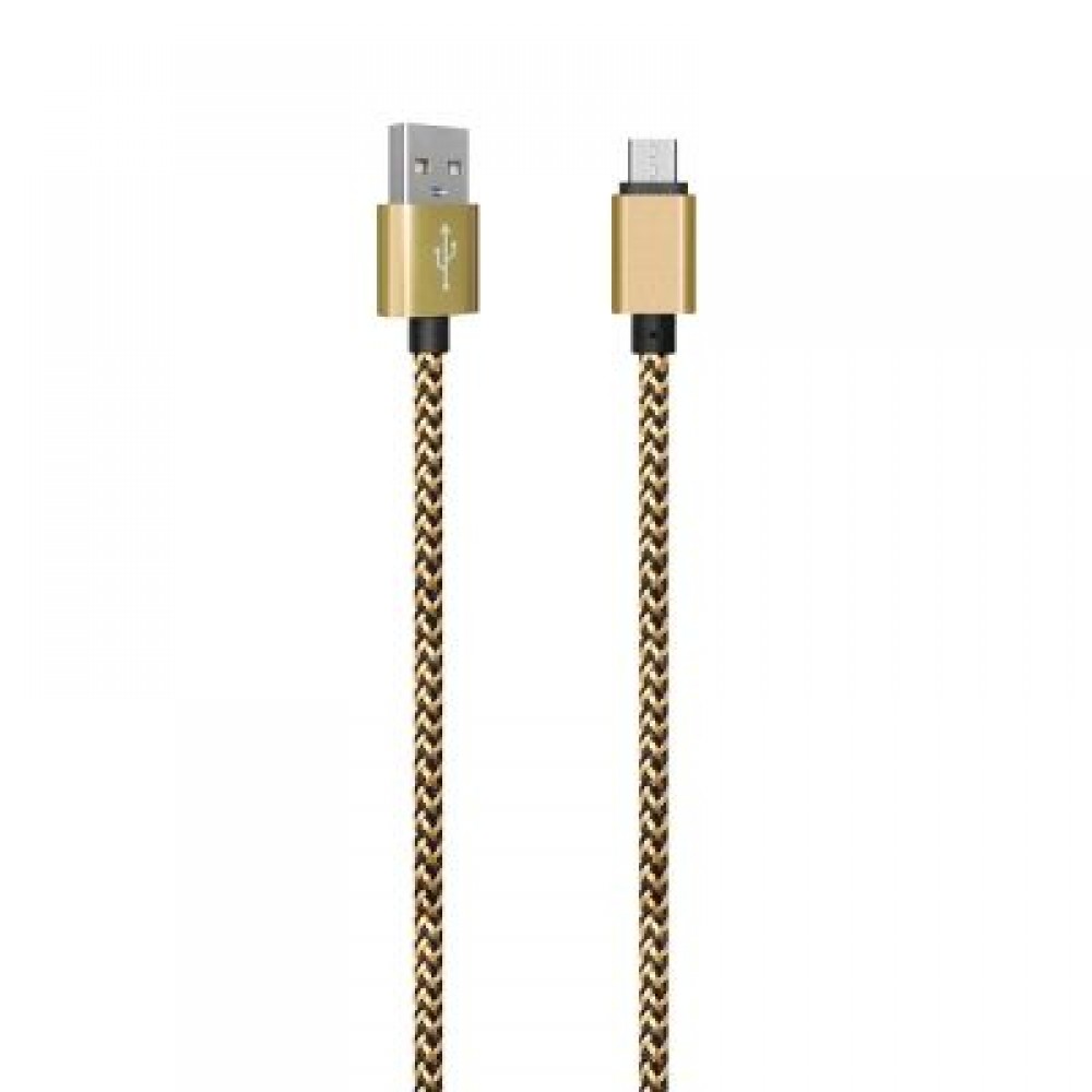 1METER Nylon Micro USB Cable Output 2.0A Fast Charge Wire (GOLDEN)