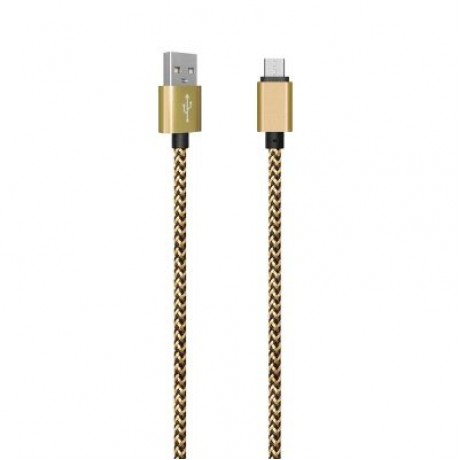 1METER Nylon Micro USB Cable Output 2.0A Fast Charge Wire (GOLDEN)