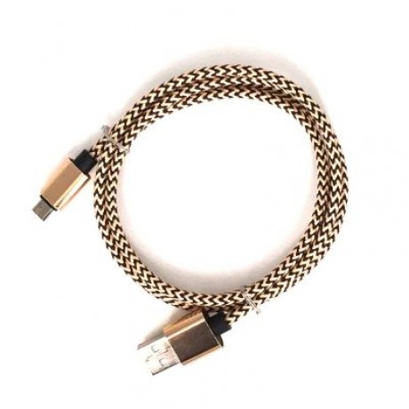 1METER Nylon Micro USB Cable Output 2.0A Fast Charge Wire (GOLDEN)