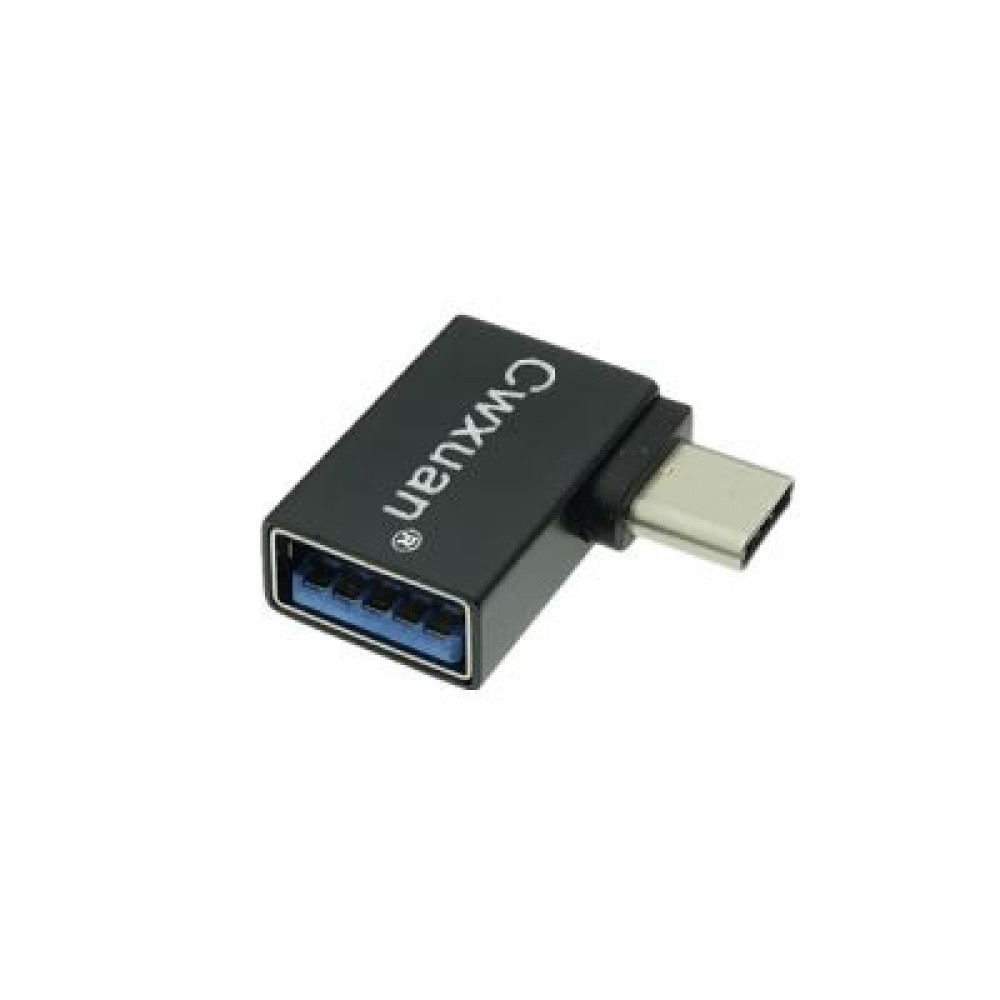 Cwxuan Right Angled 90 Degree Design USB 3.1 Type-C To USB 3.0 Female OTG Adapter (BLACK) Cwxuan Right Angled 90 Degree Design USB 3.1 Type-C To USB 3.0 Female OTG Adapter (BLACK)