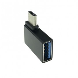 Cwxuan Right Angled 90 Degree Design USB 3.1 Type-C To USB 3.0 Female OTG Adapter (BLACK)