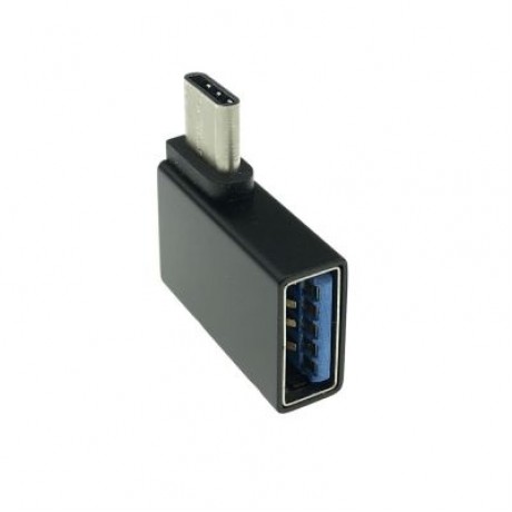 Cwxuan Right Angled 90 Degree Design USB 3.1 Type-C To USB 3.0 Female OTG Adapter (BLACK)