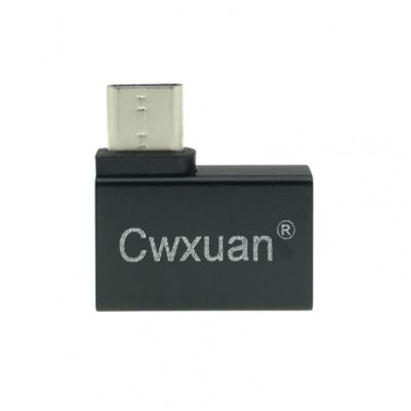 Cwxuan Right Angled 90 Degree Design USB 3.1 Type-C To USB 3.0 Female OTG Adapter (BLACK)