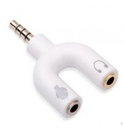 3.5mm Jack to Audio   Mic Adapter Headset Aux Stereo U Splitter Kit (WHITE)