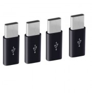 4pcs Micro USB to Type-C Adapter (BLACK)