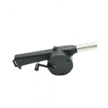 Outdoor Picnic Camping Hand Crank Powered Barbecue BBQ Grill Fan Air Blower (BLACK)