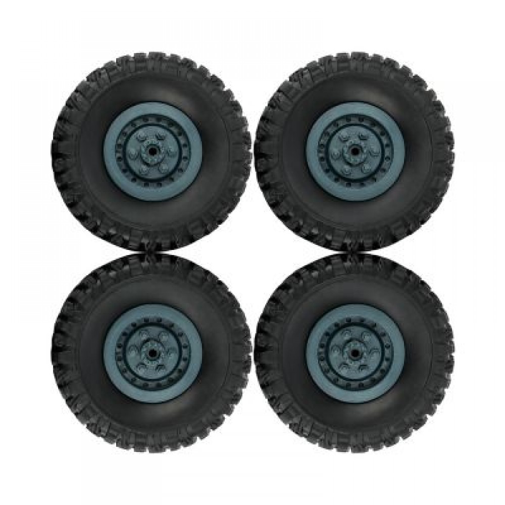 Rubber Tyre for WPL B - 1 / B - 24 Military Truck 4PCS (DEEP BLUE)