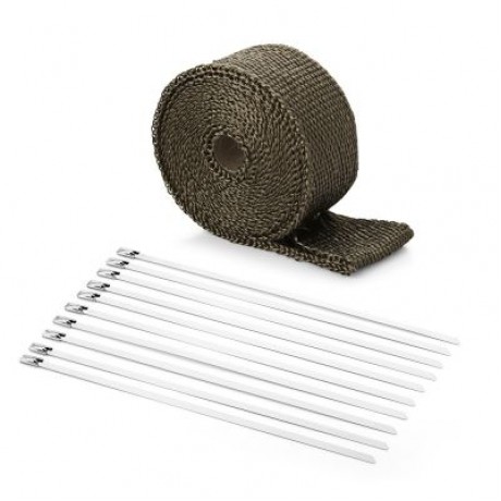 5M Auto Exhaust Tube Heat Wrap Tape for Car Motorcycle (ARMY GREEN)