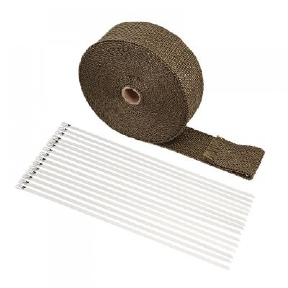 15M Auto Exhaust Tube Heat Wrap Tape for Car Motorcycle (ARMY GREEN)