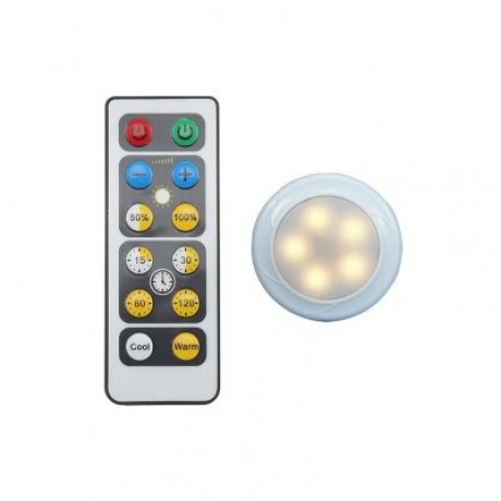 Remote Control Puck Light LED Kitchen Cabinet Lamp 1pcs (WHITE)