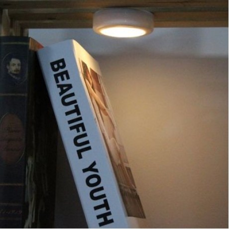 Remote Control Puck Light LED Kitchen Cabinet Lamp 1pcs (WHITE)