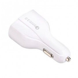 SpedCrd  QC3.0 3 Port USB Type-C Quick Car Charger (WHITE)