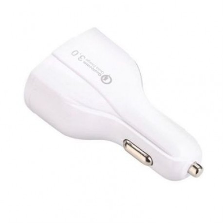 SpedCrd  QC3.0 3 Port USB Type-C Quick Car Charger (WHITE)