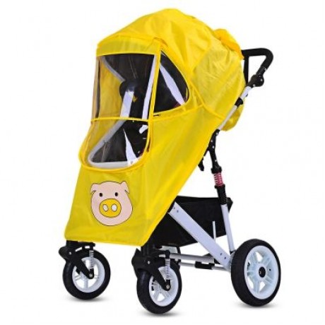 Baby Stroller Accessories Zipper Pushchair Universal Rain Cover (YELLOW)