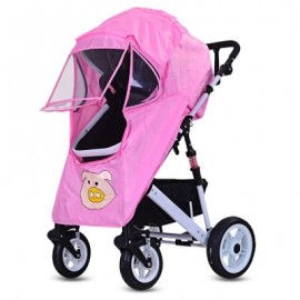 Baby Stroller Accessories Zipper Pushchair Universal Rain Cover (HOT PINK)