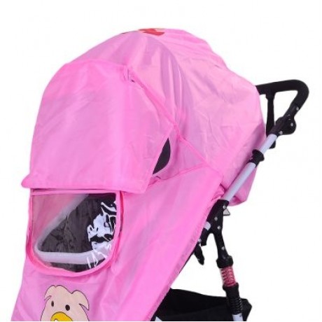 Baby Stroller Accessories Zipper Pushchair Universal Rain Cover (HOT PINK)