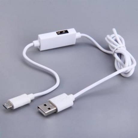 3 IN 1 MICRO USB SYNC OTG CHARGING CABLE WITH LED INDICATOR FOR SONY HTC (WHITE)