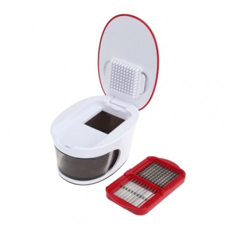 Manual Multi-functional Garlic Presser Ginger Slicer (RED)