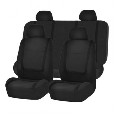 Universal High-quality Strip Print Car Seat Covers 9PCS (BLACK)